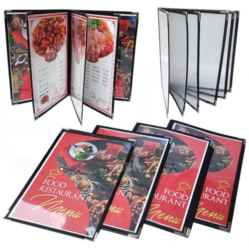 Immagine di Porta Menu A4 Trasparente con 1-10 Tasche - Organizzatore Pratico