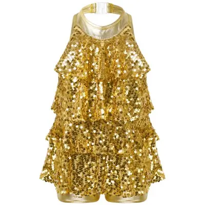 Image de Robe de Danse Latine pour Filles - Paillettes Éclatantes