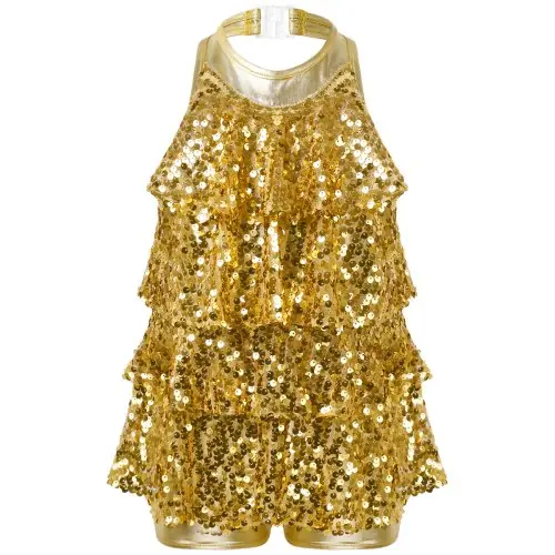Image de Robe de Danse Latine pour Filles - Paillettes Éclatantes