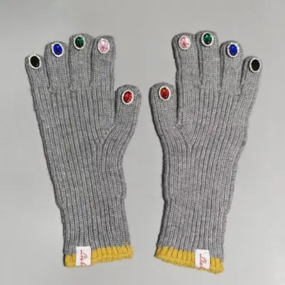 Image de Gants Hiver Femme Tricotés avec Strass - Écran Tactile