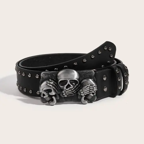 Image de Ceinture Punk Tête de Mort - Style Y2K & Japonais