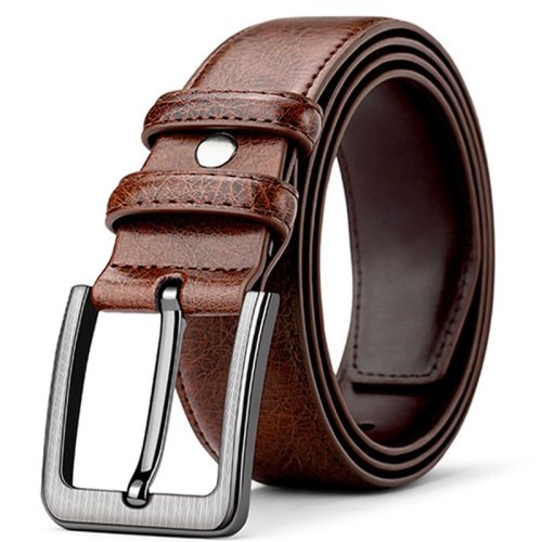 Imagen de Cinturón con hebilla cuadrada de aleación de cuero PU para hombre de 3,8 cm 120 130 140 cm cinturón ...