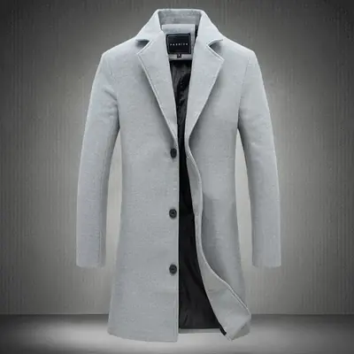Image de Manteau Homme Slim Fit Coton-Laine - Élégant & Chaud