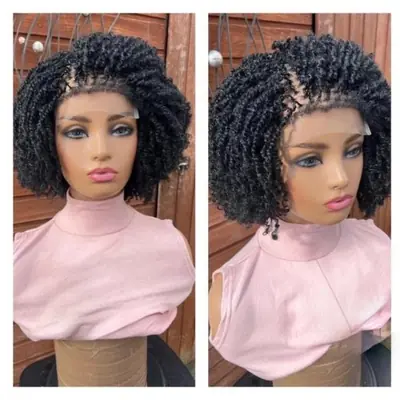 Image de Perruque Afro Bouclée 4C Sans Colle - Dentelle 5x5
