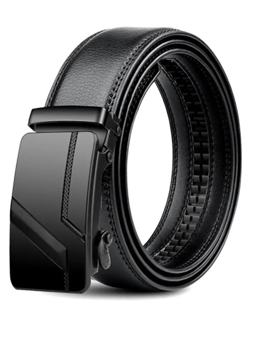Imagen de Cinturón de alta calidad para hombre, cinturón de lujo de 110cm, 120cm y 130cm, cinturón de traje con hebilla automática negra para hombre