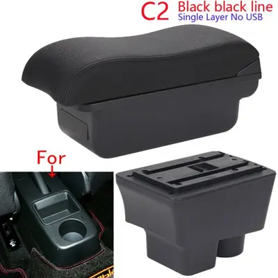 Image de Boîte d'accoudoir en cuir pour Skoda Fabia II (2008-2014)