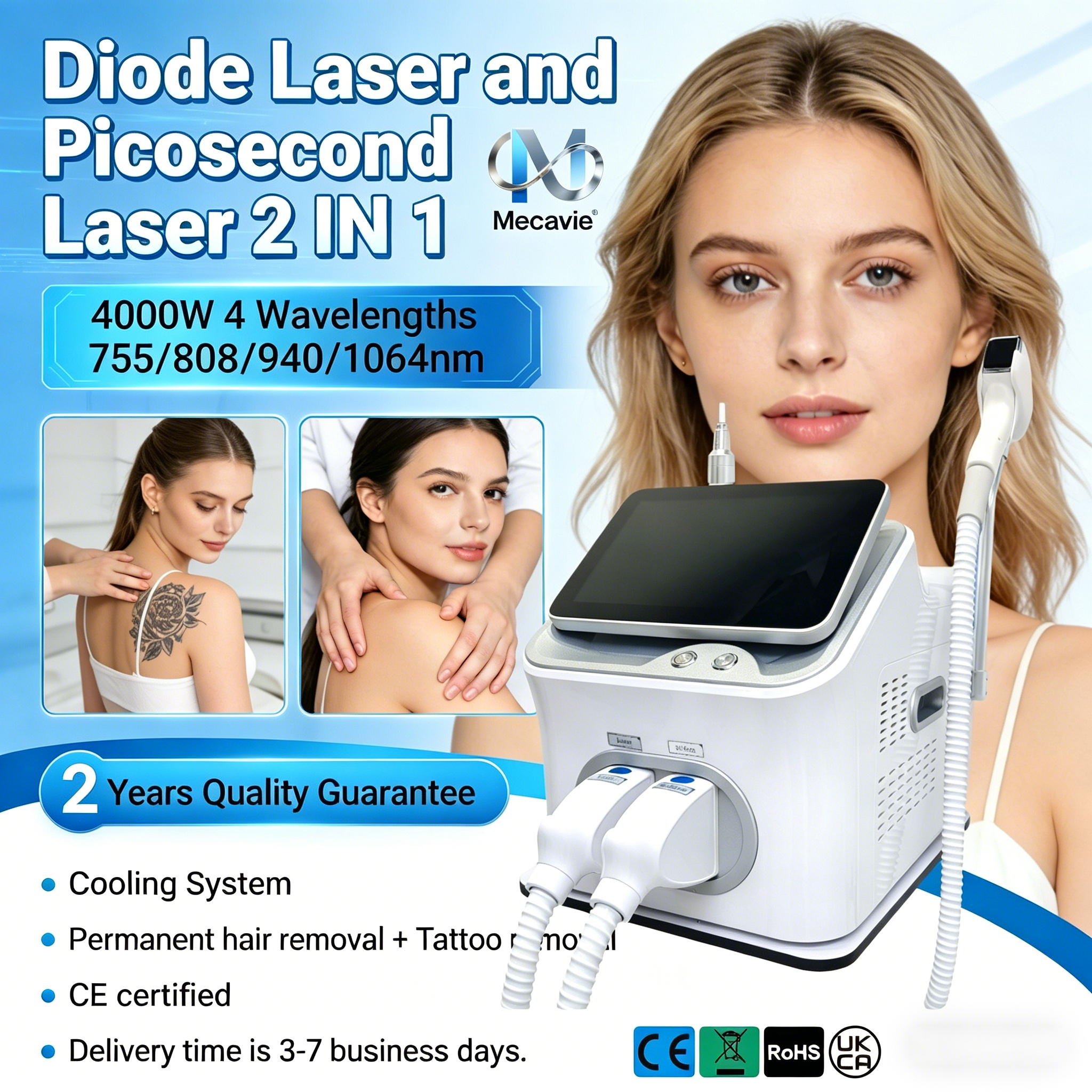 Bild von Effektiver Laser-Haarentferner & Tattoo-Entferner – 808 nm Diodenlaser mit 4000 W