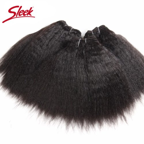 Immagine di Fasci di tessitura diritti crespi brasiliani eleganti da 3 pezzi Natura nera e marrone 4 #   Fasci lisci Yaki corti Capelli Remy di fascia completa