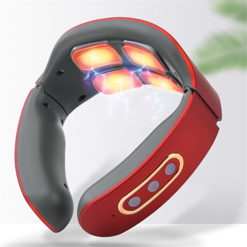 Image of 6-Mode Adjustable Heat Neck and Shoulder Pulse Massager with 9 Intensity Levels for Cervical Spine Relaxation and Pain Relief