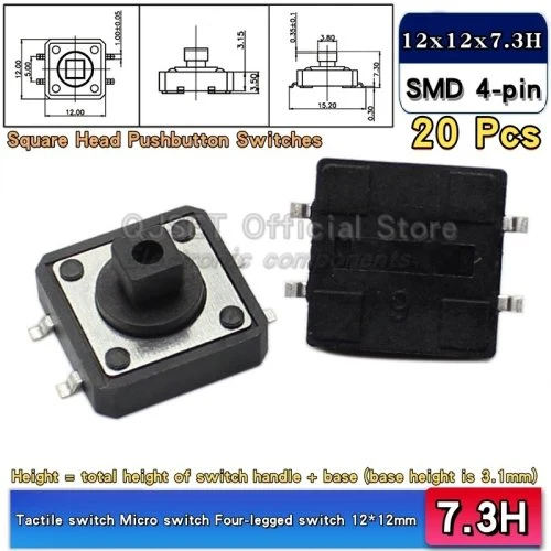 SMD-12x12x7.3 zwart