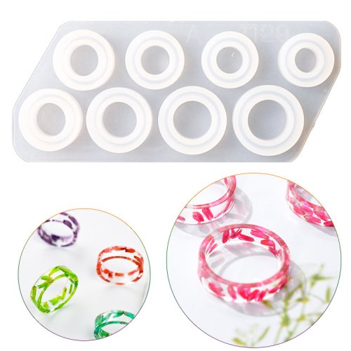 Bild von 8-teiliges Silikon-Ringform-Set in verschiedenen Größen – Perfekt für Harzschmuck und Resin-Casting, Größe 5–12