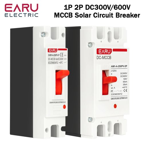 Immagine di Interruttore Automatico DC 300V/600V per Impianti Fotovoltaici - MCCB con Protezione da Sovraccarico, Scatolato, 125A e 250A