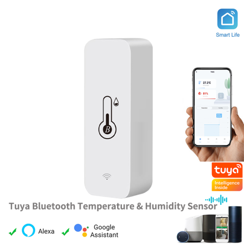 Image of Tuya Bluetooth Smart Indoor Temperature and Humidity Sensor with Hygrometer – App-Controlled, Alexa & Google Home Compatible for Seamless Home Monitoring