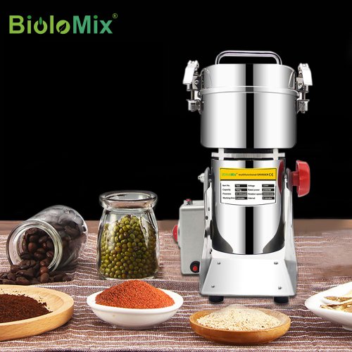 Afbeelding van Biolomix 700g Granen & Kruiden Molen – Natuurlijke Voedsel- en Koffiemolen voor Volledige Gezondheid