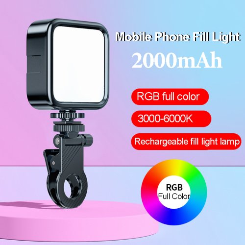 Imagen de Anillo de Luz LED Recargable para Fotografía con Teléfono, Lámpara de Ring Light con Trípode para Selfies y Videos en Vivo