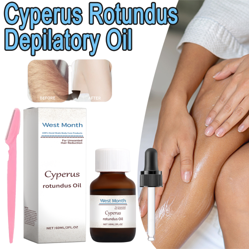 Afbeelding van 100% Natuurlijke Cyperus Rotundus Olie voor Effectieve Ontharing – Vermindert Lichaamshaar op Oksels, Benen, Armen & Meer – Gladde Huid zonder IJzer – 60ml