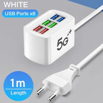 Image de Chargeur USB 6 en 1 - Station de Charge Rapide pour iPhone & Bureau