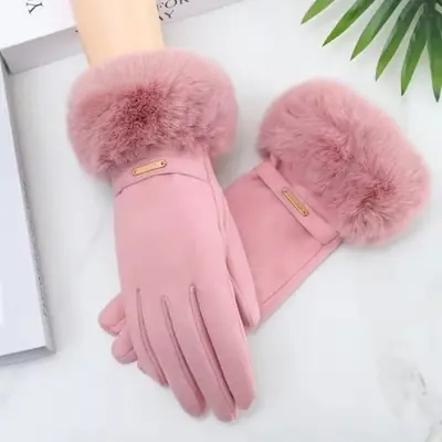 Image de Gants d'Hiver Femme Chauffants à Doigts Fendus