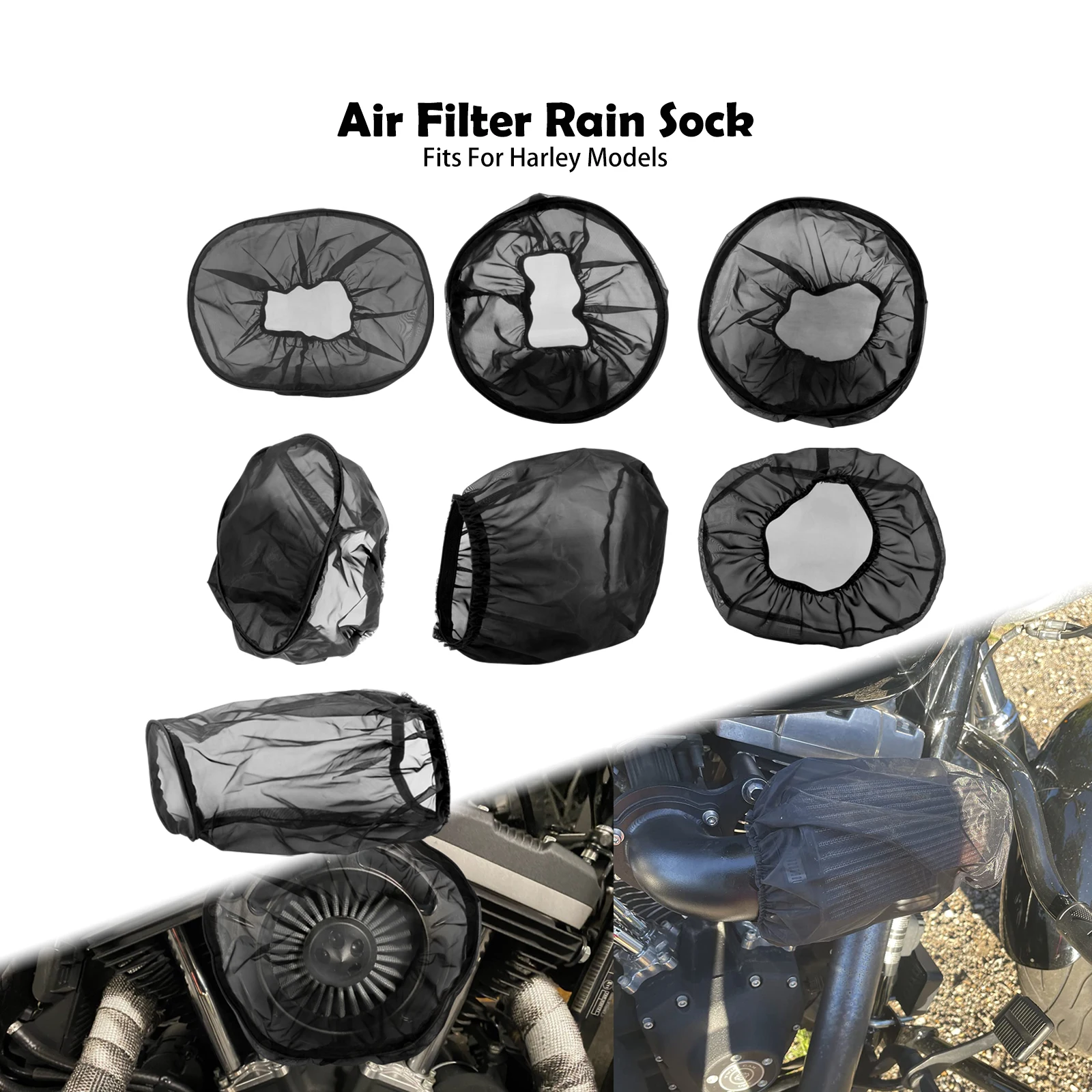 Imagen de Filtro de Aire para Motocicleta con Cubierta Impermeable y Transpirable, Protección Antipolvo para Harley-Davidson Touring, FLHR, Sportster, Softail y Dyna