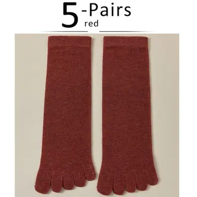 Image de Chaussettes à 5 doigts en coton doux pour femmes, 4 saisons