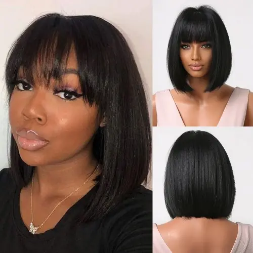 Image de Perruque Bob Ombrée Blonde à Brune - Courte et Lisse
