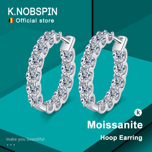 Image de Boucles d'oreilles Moissanite 925 Argent Sterling - Élégance & Éclat