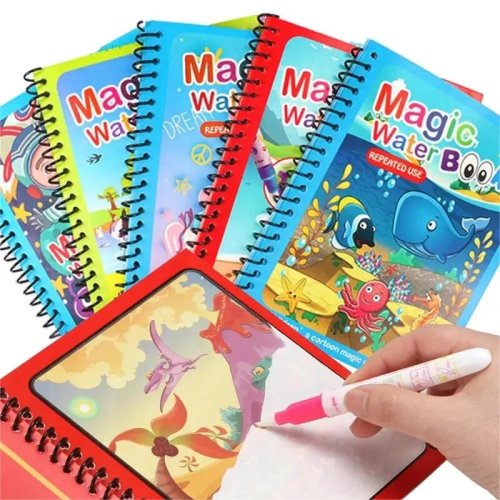Imagen de Libro Mágico de Dibujo con Agua Reutilizable – Juego Educativo Montessori para Niños, Actividad Creativa y Sensorial para el Desarrollo Temprano