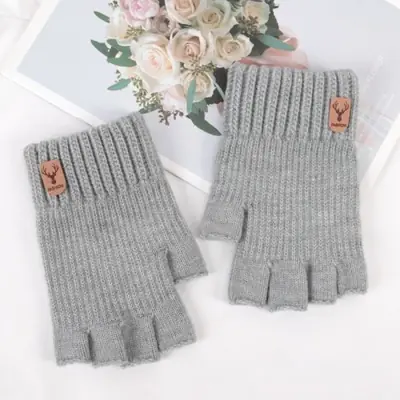 Image de Gants Hiver Chauds Sans Doigts - Noir