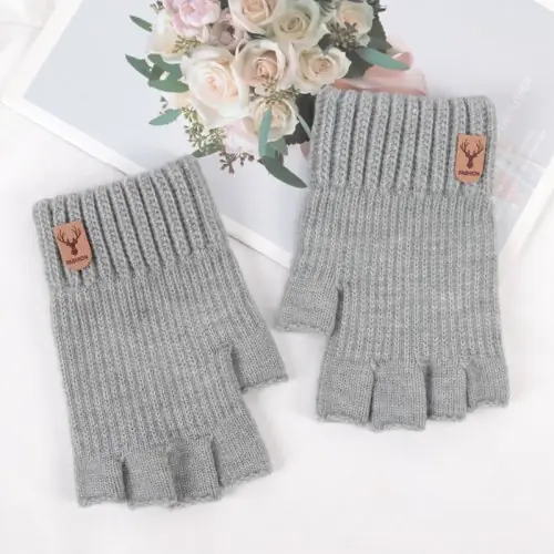 Image de Gants Hiver Chauds Sans Doigts - Noir