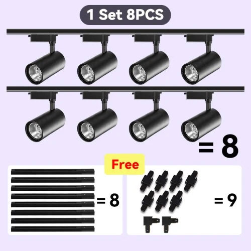 8 luces conjunto negro