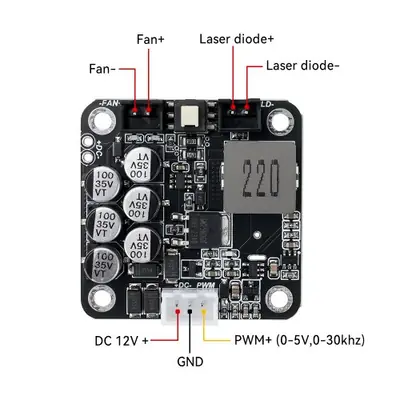 Image de Carte Pilote Laser DIY 40W - 12V/24V avec PWM & TTL