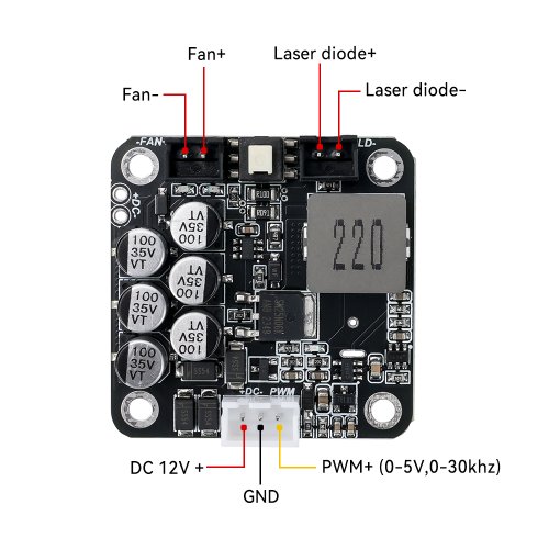 Image de Carte Pilote Laser DIY 40W - 12V/24V avec PWM & TTL
