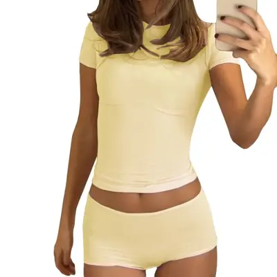 Image de Ensemble été femme 2 pièces - T-shirt + short