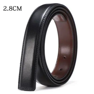 Image de Ceinture Homme en Cuir Véritable Réversible Sans Boucle