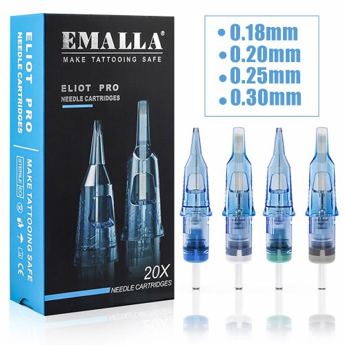 Imagen de Agujas de Cartucho Estériles para Tatuaje y Maquillaje Permanente – Pack de 20 Unidades con Diferentes Tipos (RL, RS, CM, MG) – Alta Precisión y Seguridad