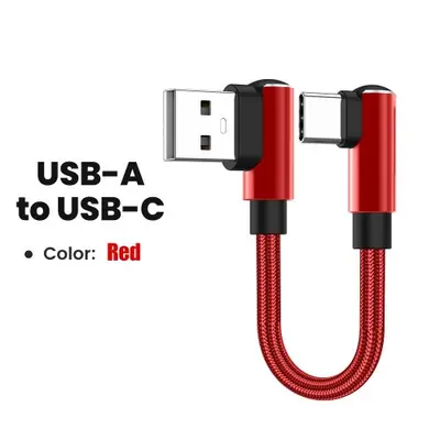 Image de Câble USB-C 90° Court - Charge Rapide pour iPhone, Samsung, Xiaomi