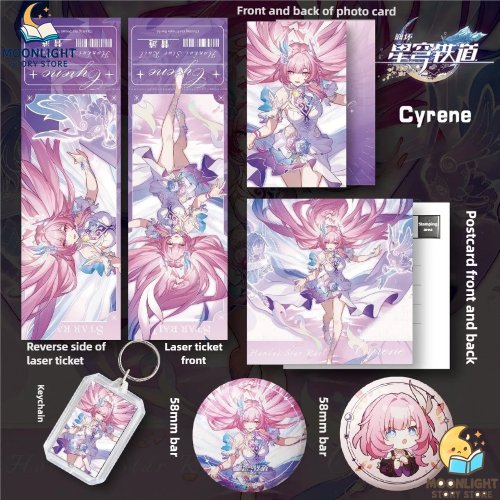 Afbeelding van Honkai: Star Rail Anime Merch Zesdelige set sleutelhanger Castorice Cyrene Sabre Rugzak Decoratie Hanger voor Fan Mode-sieraden