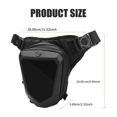 Immagine di Borsa da gamba per bicicletta per moto con schermo LED intelligente Borsa laterale per gamba da cicl...