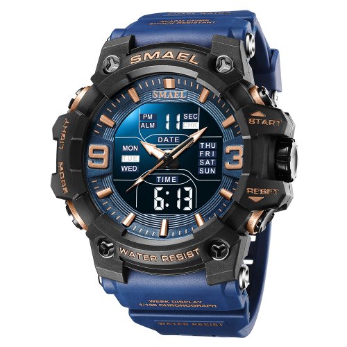 Immagine di Orologio Militare Digitale da Uomo con Doppio Fuso Orario