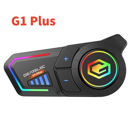 Bild von Gearelec G1 Motorradhelm-Bluetooth-Headset mit Freisprecheinrichtung, IPX67 wasserdicht, 1000 mAh Akku, HIFI Stereo Sound und RGB-Beleuchtung