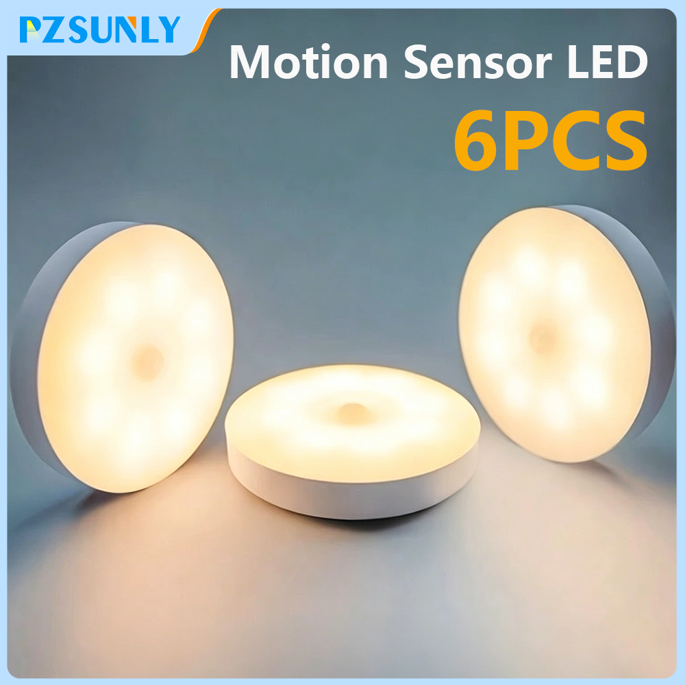 Imagen de Luz LED nocturna con Sensor de movimiento, lámpara nocturna recargable por USB para armario de cocin...