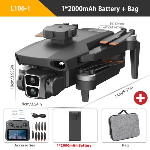 Imagen de L106-1 GPS Drone profesional con pantalla de cámara 4K HD remoto 5G WIFI 3KM EIS evitación de obstáculos FPV Quadcopter sin escobillas