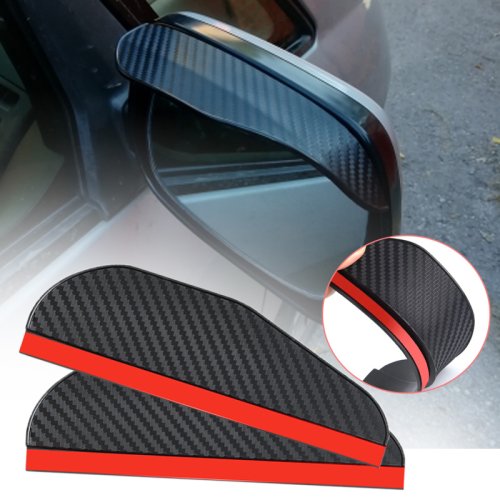Image of Universal Black Transparent Car Rearview Mirror Rain Eyebrow Shield - 2-Pack Side View Mirror Rain Guard & Snow Protector for All Vehicles