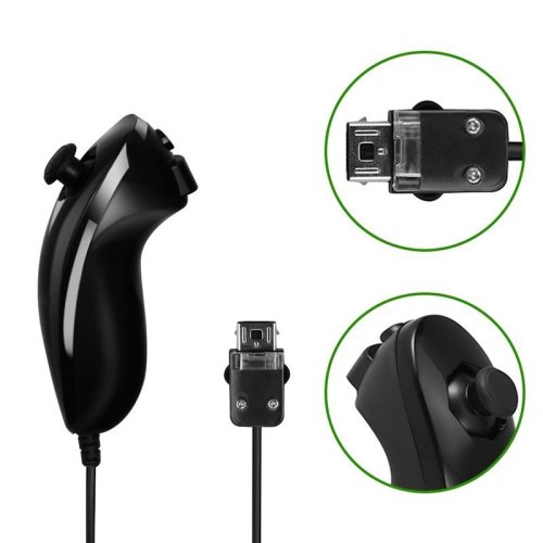 Immagine di Nunchuck cablato per controller di gioco Nintendo Wii Controller di maniglia di gioco curvo a mano Nunchuk per accessori per gamepad Wii