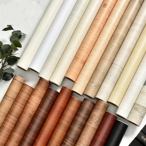 Afbeelding van Zelfklevende Houtnerf Sticker 55 cm Breed - Water- en Oliebestendig PVC Behang voor Keuken, Aanrecht, Meubels, Kasten, Tafels en Muren