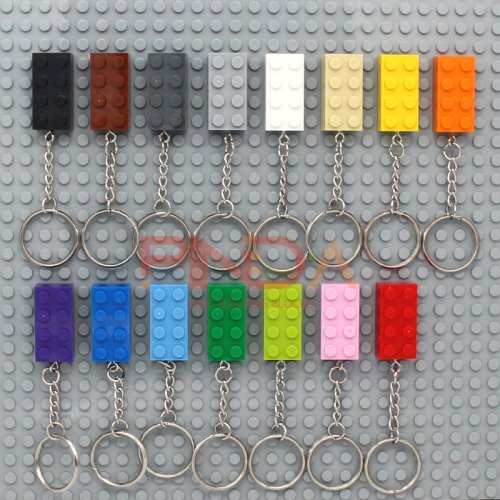 Imagen de Llaveros Creativos MOC 2x4 con Bloques de Construcción - Set de 10 Unidades para Niños y Adultos, Compatible con Ladrillos de Construcción