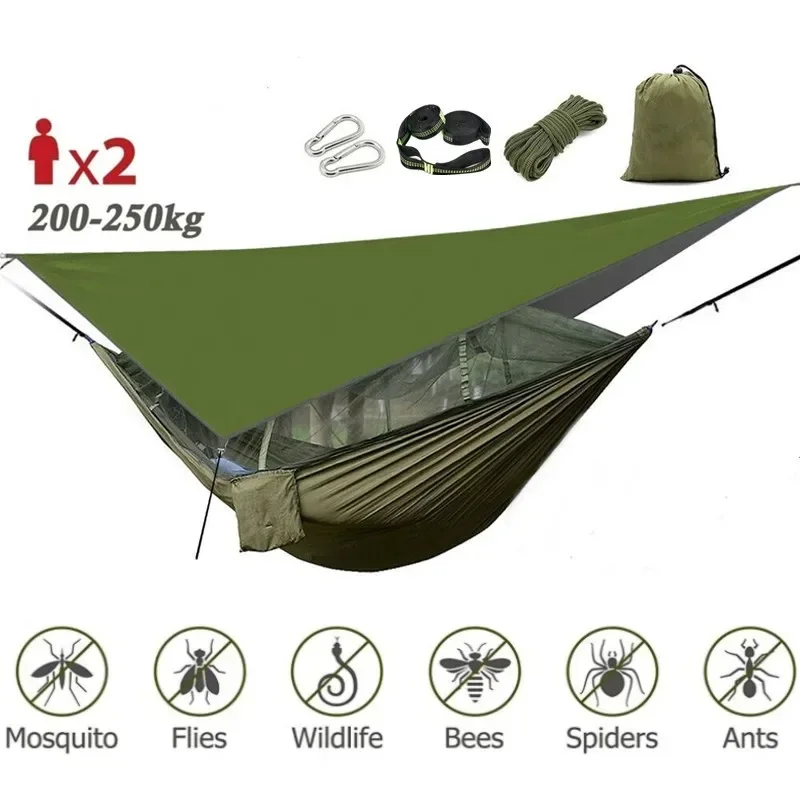 Imagen de Hamaca con Mosquitera para Acampar - Ideal para Aventuras al Aire Libre