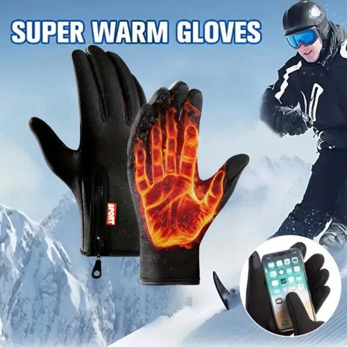 Image of Premium Winter Gloves for Men and Women – Touchscreen Compatible, Windproof, Warm, Non-Slip Outdoor Cycling, Driving, and Motorcycle Gloves with Cold Resistance