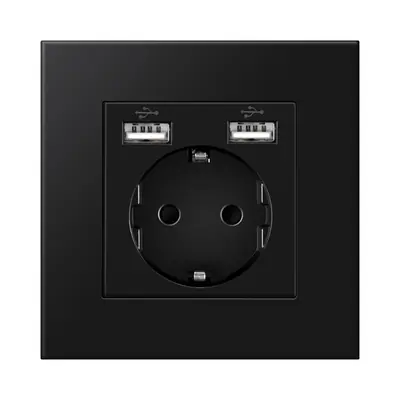 Image de Prise Murale USB Double + Prise Électrique 16A - Design Moderne