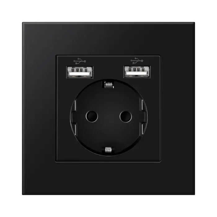 Image de Prise Murale USB Double + Prise Électrique 16A - Design Moderne